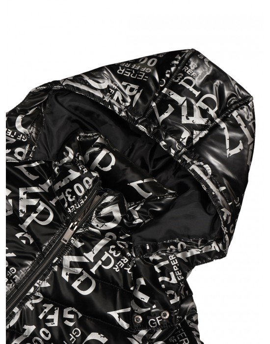 Boys Jacket Printed Metallic Black